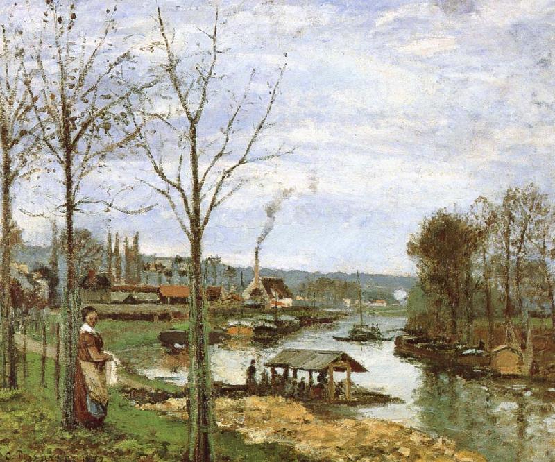 Seine River Edge, Camille Pissarro